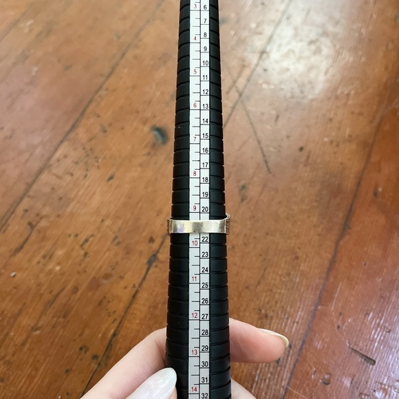 925 STERLING SILVER Vintage Ring with Aquamarine Stone and P Initial Size 9.5 - Picture 7 of 7